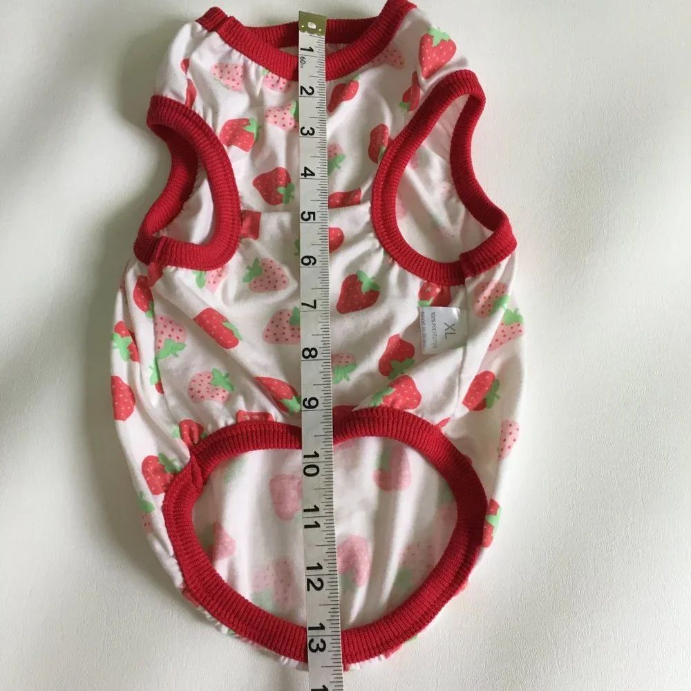 Dog Clothes Strawberry Print Tank Red Pink Size XL - Picture 5 of 7
